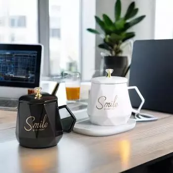 Электрическая чашка с умным контролем температуры, подарочный набор, матовая керамическая кружка, кофейная чашка, 55 градусов 401-500ml розовый