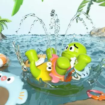 Электрическая черепаха с водяным спреем, перезаряжаемая версия, детская игрушка для ванны, детская игрушка для ванной, электрическая вращающаяся ловушка для воды