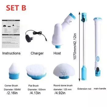 Электрическая чистящая щетка 3 чистящие насадки Беспроводная многофункциональная водонепроницаемая Автоматическая вращающаяся щетка Плитка Зазор в стене Кухонная щетка Домашняя чистка AU Plug