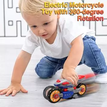 Электрическая деформационная игрушка для мотоцикла с красочными огнями, музыкальные колеса с автовождением, игрушка для мотоцикла, детская поставка