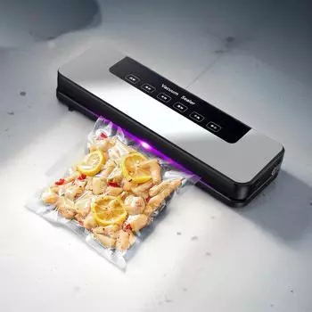 Электрическая домашняя профессиональная машина для вакуумного упаковывания пищевых продуктов, двойной насос, термосварочная машина для консервации продуктов с сумками для хранения EU Plug светло-серый