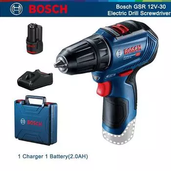 Электрическая дрель Bosch GSR 12 В-30, профессиональная сверхмощная беспроводная отвертка 12 В, многофункциональная бытовая электрическая отвертка