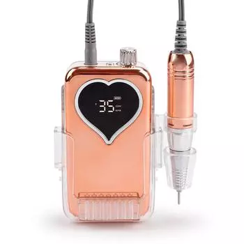 Электрическая дрель для ногтей 0-35000 об/мин аккумуляторная проводная многофункциональная портативная электрическая пилка для ногтей US Plug розового золота