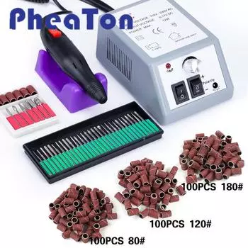 Электрическая дрель для ногтей, 20000 об/мин, маникюрная, педикюрная дрель, фреза для маникюра, электрические сверла для ногтей, оборудование для ногтей