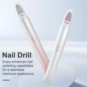 Электрическая дрель для ногтей 2 уровня, регулируемая, тип C, перезаряжаемая, профессиональная пилка для ногтей, инструмент для снятия лака и маникюра и педикюра белый