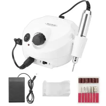 Электрическая дрель для ногтей 35000 об/мин, наборы фрез для маникюра, типсов, электрическая пилка для педикюра 220V(EU Plug) розовый