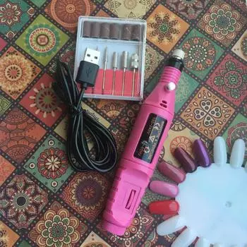 Электрическая дрель для ногтей, аппарат для маникюра, фрезы, электрическая шлифовальная машинка для ногтей, педикюр, маникюрный набор