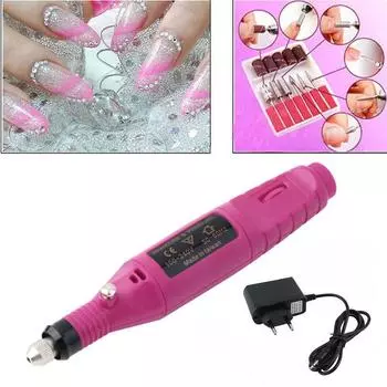 Электрическая дрель для ногтей, польская ручка, машина для художественного салона, маникюрный инструмент, инструмент EU Plug розы красного