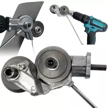 Электрическая дрель, резак для листового металла с двойной головкой, острый и точный, режущий лист, пробойник, ножницы, насадка для сверла, резка листа