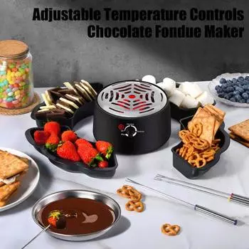 Электрическая фондюшница 2-в-1 с подогревом без пламени и 3-мя регуляторами температуры