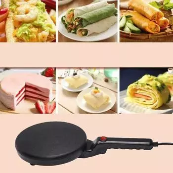 Электрическая форма для кекса 1 шт., полиуретановая, для приготовления домашних спринг-роллов, мини-автоматическая машина для завтрака, портативная машина для выпечки вафель чёрный