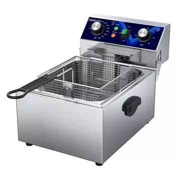 Электрическая фритюрница 10 л Настольная фритюрница Фритюрница Мини-фритюрница Регулировка температуры жареных блюд Домашняя фритюрница Коммерческая фритюрница 10 л 80-200