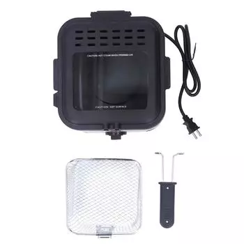 Электрическая фритюрница для картофеля фри 2,5 л 1000 Вт с регулируемой температурой, квадратная, из нержавеющей стали, электрическая, глубокая L