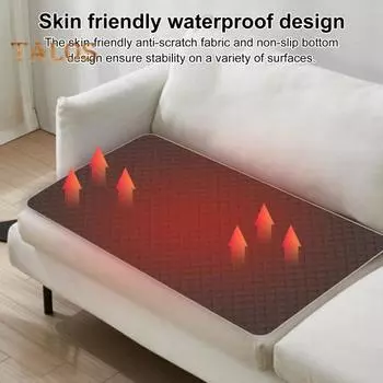 Электрическая грелка 5 В 4 нагревательных блока USB Type-C питание от сети подогреваемая подушка водонепроницаемая защита от холода для кемпинга на открытом воздухе автомобиль умное сиденье с подогревом 45cm кофейный