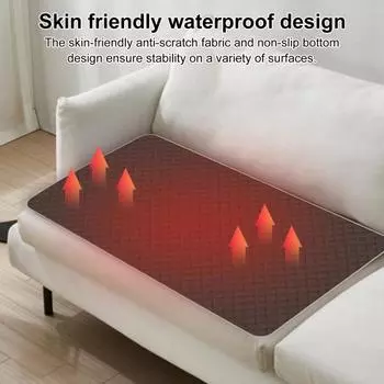 Электрическая грелка 5 В 4 нагревательных блока USB Type-C питание Подушка с подогревом Водонепроницаемая 45cm кофейный