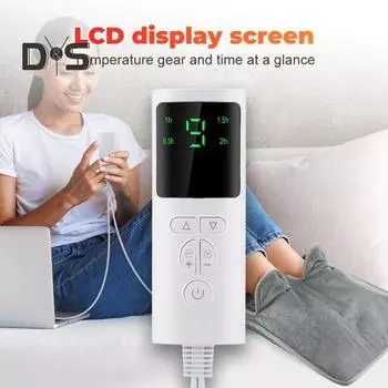 Электрическая грелка для ног с 9 настройками температуры, функцией таймера и дистанционным управлением, моющаяся грелка для ног, охватывающая лодыжку UK
