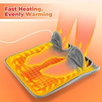 Электрическая грелка для ног, универсальная, мягкая, плюшевая, моющаяся, грелка для ног, нагреватель для ног, коврик для зимнего использования дома, в офисе us светло-серый