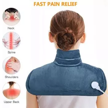 Электрическая грелка для облегчения боли в шее и плечах, подогреватель с автоматическим выключением UK Plug серый