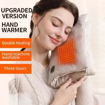 Электрическая грелка для рук, 3 регулируемых температуры, двухсторонняя, быстро нагревающаяся, моющаяся, многоразовая, для холодной погоды, с подогревом зелёный