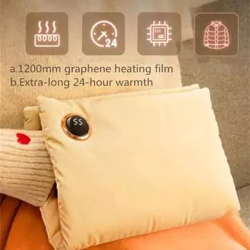 Электрическая грелка для рук с графеновым нагревом, перезаряжаемая через USB, электрическая грелка, зимний термостат, согревающий ноги, живот, спину, талию белый