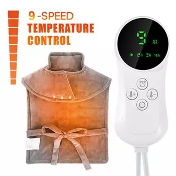 Электрическая грелка с автоматическим выключением, розетка 240 В, Великобритания, регулируемые кнопки, подогрев плеч, шеи, спины, 9 скоростей, регулировка температуры, управление одной кнопкой, грелка EU