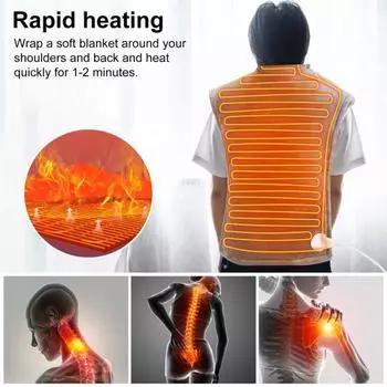 Электрическая грелка с автоматическим выключением, розетка США, регулируемые кнопки, согревающая подушка для плеч, шеи, спины, 6 скоростей, регулировка температуры, управление одной кнопкой US Plug серебряный серый