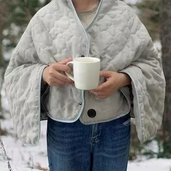 Электрическая грелка, теплое одеяло, термоодеяло, офисное домашнее согревающее покрывало, 3 уровня, пригодное для ношения, согревающее спину, пончо, плед серый