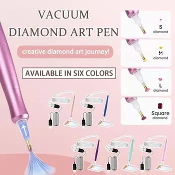 Электрическая художественная алмазная ручка - вакуумная художественная ручка, аксессуар для инструмента с лотком для хранения, долговечная и стабильная One Size