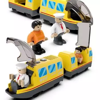 Электрическая игрушечная машинка Детская головоломка для обучения сборке поезда Практические навыки Рельсовая машинка жёлтый