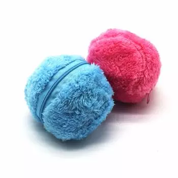 Электрическая игрушка для домашних животных: Автоматический волшебный роликовый мяч с плюшевым покрытием для собак и кошек — самоактивирующийся игровой автомат и веселая уборка пола для ваших пушистых друзей! 1-BOX жёлтый