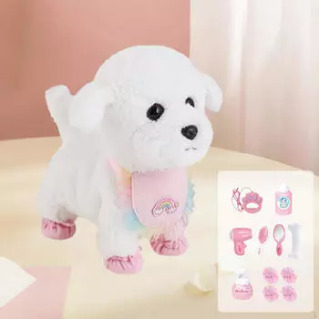 Электрическая игрушка для домашних животных, детский кот-робот, подарочные игрушки, котенок, плюшевый щенок для 3-летнего ребенка Bichon Frise