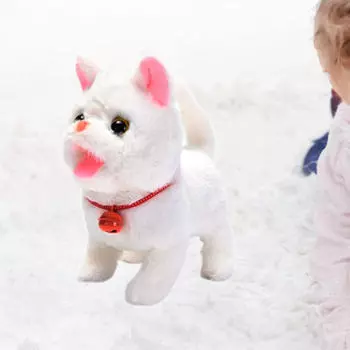 Электрическая игрушка для кошек, детский питомец, милый котенок, мяукающий электронный для сна белый