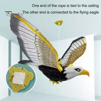 Электрическая игрушка для кошек «Летающий орел», интерактивная симуляция, игрушка для птиц, автоматическая движущаяся подвесная игрушка для кошек «Орел», товары для домашних кошек Without music разноцветный