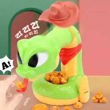 Электрическая игрушка-гремучая змея для взаимодействия родителей и детей. Игра-змея «Громилка-погремушка». Игра-змея со сложным и страшным звуком. Обучающая игра с сенсорным триггером. зелёный