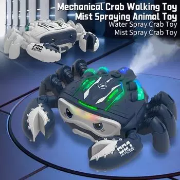 Электрическая игрушка-краб для малышей с музыкальным светом, подвижными суставами, вращающаяся на 360 градусов, для малышей A белый