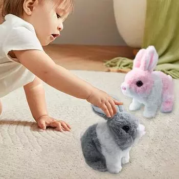 Электрическая игрушка кролик интерактивная мягкая игрушка прыгающая ушка дергающаяся трясущаяся игрушка кролик для