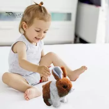 Электрическая игрушка кролик интерактивная мягкая игрушка прыгающие уши дергающийся трясущийся кролик игрушка для малышей игрушка для ползания на животе пасхальные подарки