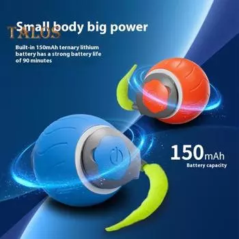 Электрическая игрушка-мяч для кошек, умная самокатящаяся игрушка-мяч, устойчивая к укусам, перезаряжаемая через USB, игрушка для домашних кошек, избавляющая от скуки синий