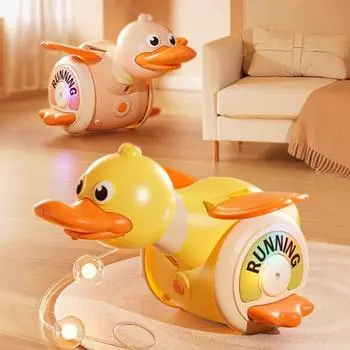 Электрическая игрушка-утка с музыкальным светом, вращающиеся на 360 градусов крылья-качели, утка-животное жёлтый