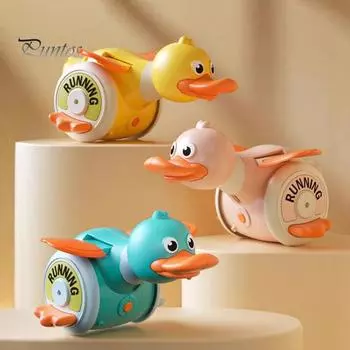 Электрическая игрушка-утка с музыкальным светом, вращающиеся на 360 градусов крылья, утка для малышей, время лежания на животе, развивающая игрушка-утка для кормления, подарок для малышей, мальчиков и девочек жёлтый