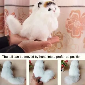Электрическая имитация кошки, плюшевая игрушка, реалистичный мяуканье, сидящий котенок, плюшевая модель, кукла, домашнее украшение для офиса и спальни