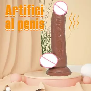 Электрическая имитация пениса, вибрация, качели, женское устройство для мастурбации, перезаряжаемый ПВХ, гибкий клей, взрослый сексуальный секс-продукт Brown Style