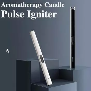 Электрическая импульсная дуговая зажигалка с защитой от ветра, предохранительный замок, дисплей батареи, уличный барбекю, кухонный воспламенитель, USB-зажигалка, аксессуары для курения чёрный