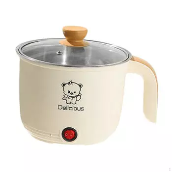 Электрическая кастрюля бытовая 1,8 л антипригарная сковорода для супа жареной пасты однослойная хаки Single layer розовый