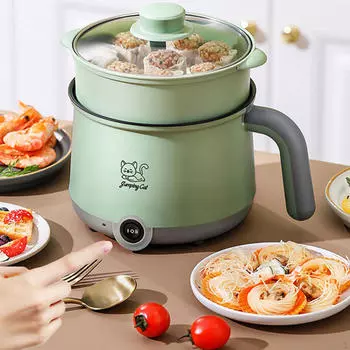 Электрическая кастрюля с пароваркой Бытовая лапша для пасты Пельмени Стейк серый зеленый gray green