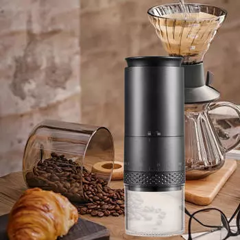 Электрическая кофемолка для кофейных зерен Автоматическая ручная для кофейных зерен Портативная фарфоровая чёрный