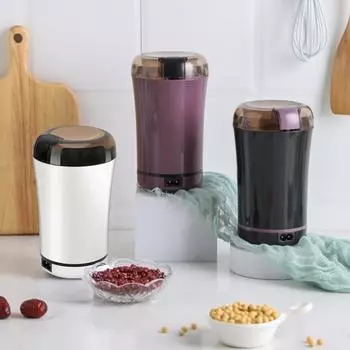 Электрическая кофемолка Компактная мельница для специй Многофункциональный кухонный инструмент из пищевой нержавеющей стали для хлопьев US Plug фиолетовый