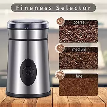 Электрическая кофемолка с лезвиями из нержавеющей стали, мельница для специй, емкость 50 г для кофейных зерен, сухофруктов, семян, 200 Вт 31x21x13cm