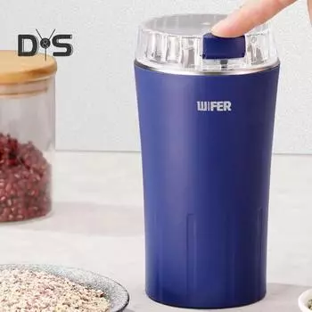 Электрическая кофемолка с острыми лезвиями 200 Вт, высокая мощность, управление одним нажатием, малошумная компактная мельница для трав и специй EU