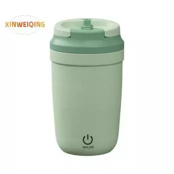 Электрическая кружка для перемешивания, перезаряжаемая, портативная из нержавеющей стали, электрическая чашка для домашнего офиса, для кофе, чая, горячего шоколада фиолетовый